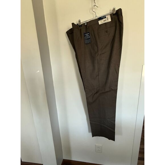 CHAPS NEW Wool Trousers Sz 42x32 Beige Retail $120 - Picture 1 of 8